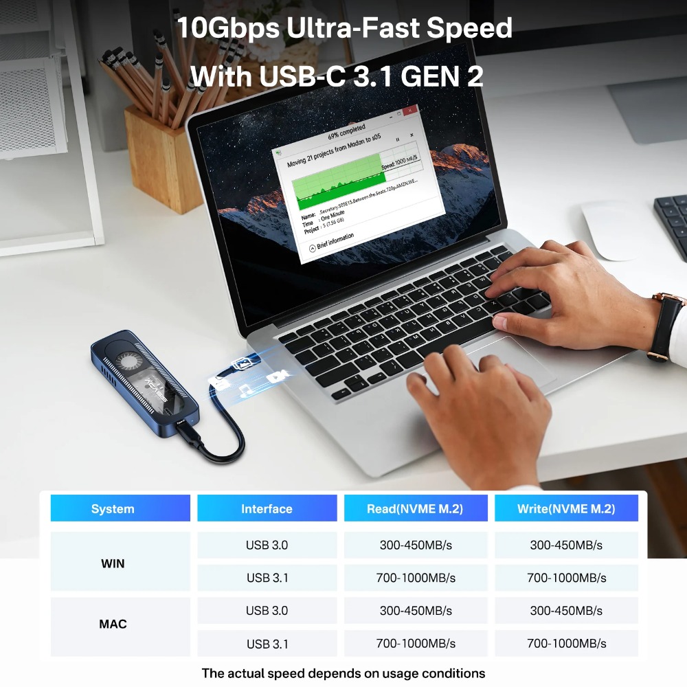 ACASIS 10Gbps M.2 NVME SSDエンクロ - 8Tb M2 Nvme Ssd のレビューと価格
