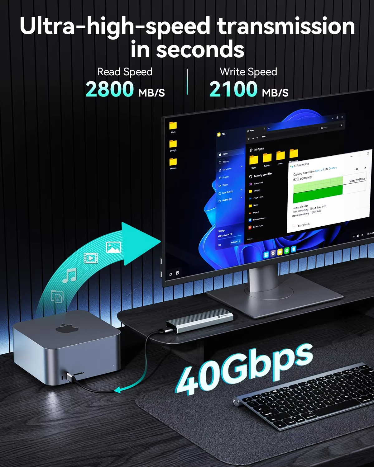 Yottamaster 40Gbps 外付けハードドライブケ - Usb4 40Gbps External Ssd 8Tb のレビューと価格